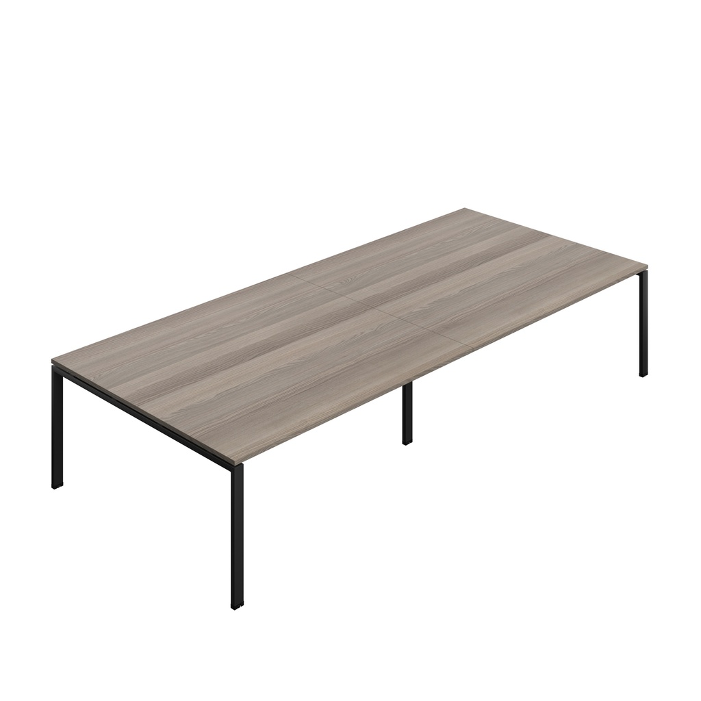Synergy|Meeting Table|Goal Post|3600X1600|Grey Oak-Black | Logos Services
